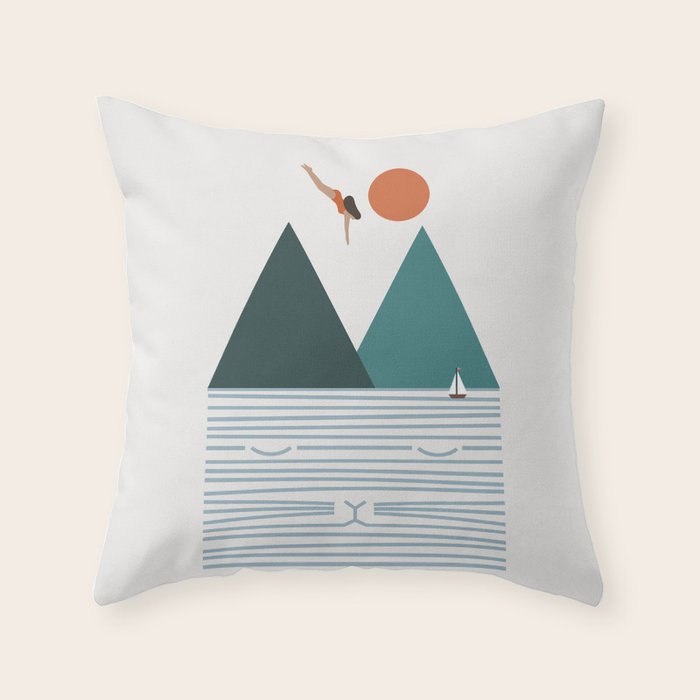 Cat Landscape 83 Throw Pillow Gallery Image 6