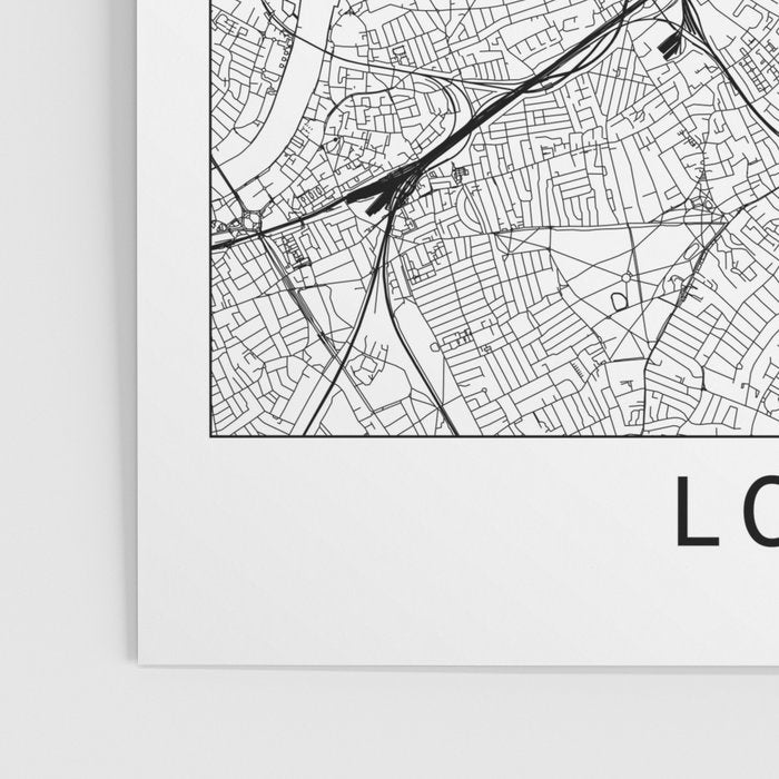London White Map Poster Gallery Image 3