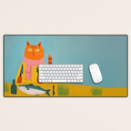 Hungry Cats Fish Feast Desk Mat Gallery Image 1