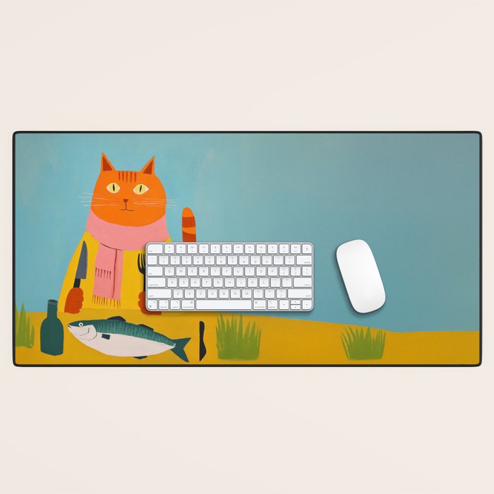 Hungry Cats Fish Feast Desk Mat Gallery Image 1