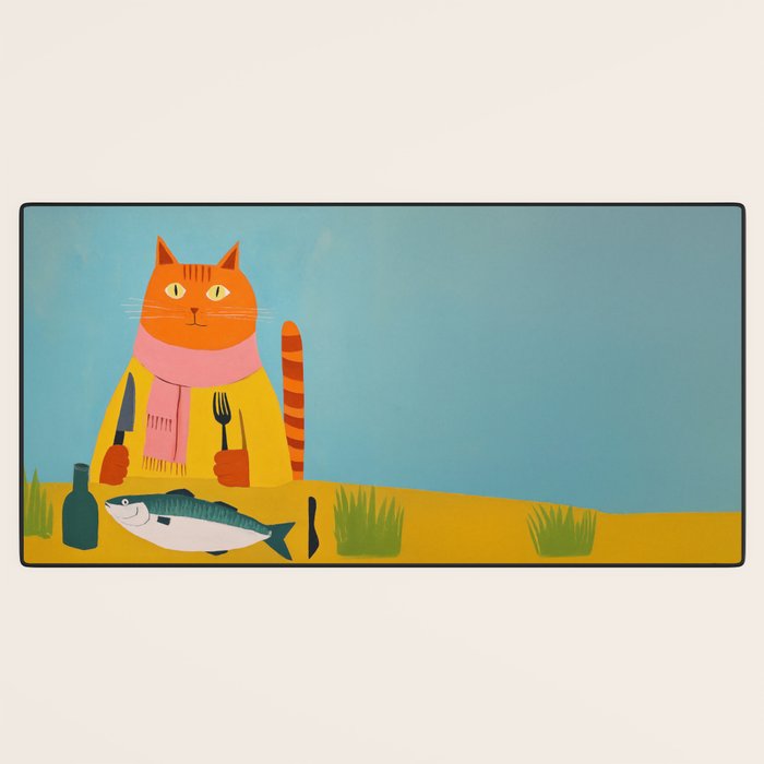 Hungry Cats Fish Feast Desk Mat Gallery Image 3