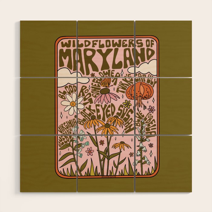 Maryland Wildflowers Wood Wall Art Gallery Image 1
