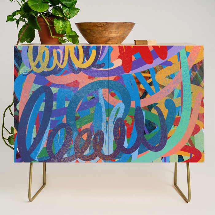 Urban Graffiti Art Love Sprayed  Credenza Gallery Image 1