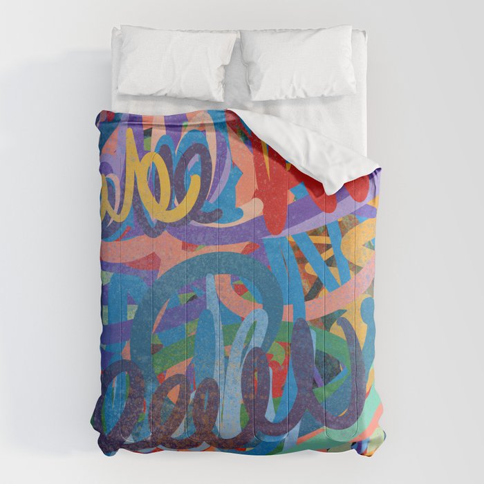 Urban Graffiti Art Love Sprayed  Comforter Gallery Image 6