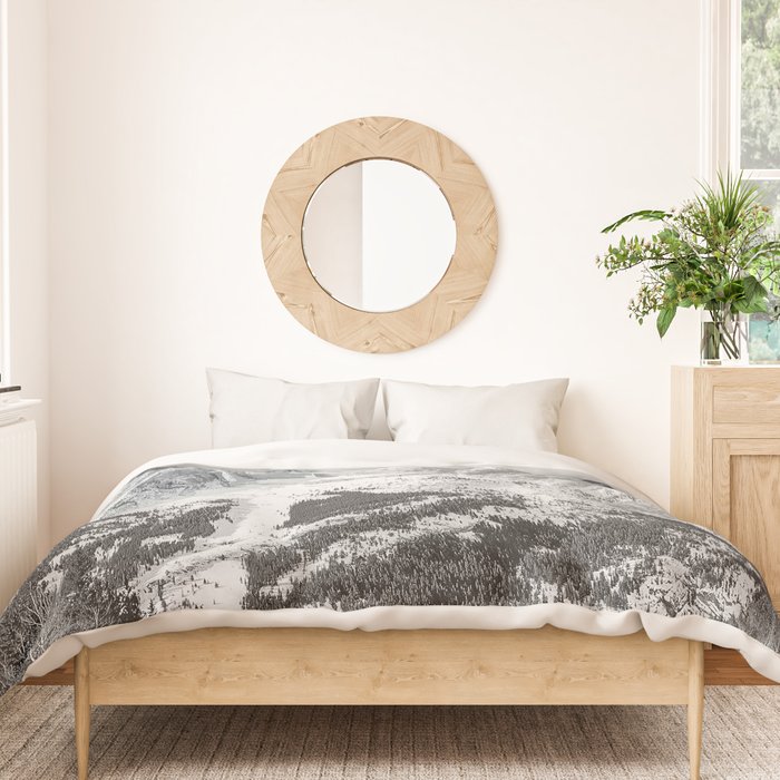 Rocky Mountains Black and White Duvet Cover Gallery Image 3