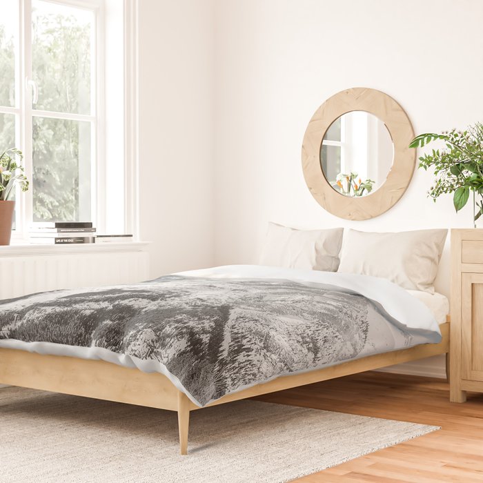 Rocky Mountains Black and White Duvet Cover Gallery Image 2