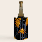 Linocut flower meadow black Wine Chiller Gallery Image 3
