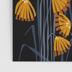 Linocut flower meadow black Poster Gallery Image 3