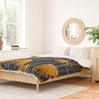 Linocut flower meadow black Duvet Cover Gallery Image 2