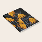 Linocut flower meadow black Notebook Gallery Image 2