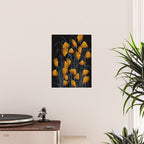 Linocut flower meadow black Poster Gallery Image 2