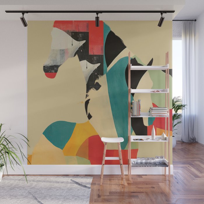 Colorful Abstract Horses 1 Wall Mural Gallery Image 1