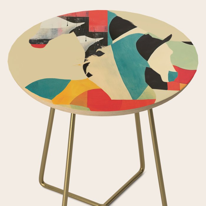 Colorful Abstract Horses 1 Side Table Gallery Image 2