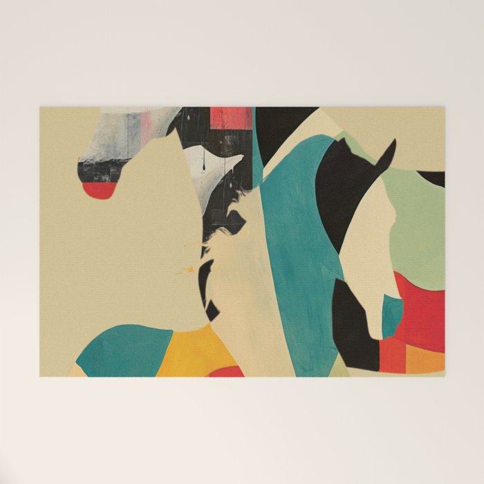 Colorful Abstract Horses 1 Welcome Mat Gallery Image 1