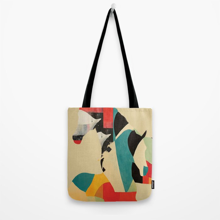 Colorful Abstract Horses 1 Tote Bag Gallery Image 2