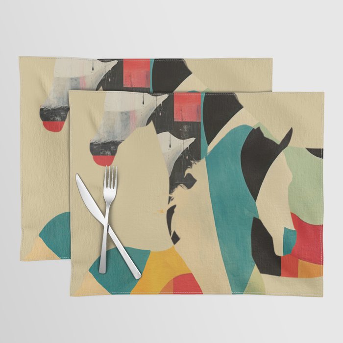 Colorful Abstract Horses 1 Placemat Gallery Image 1