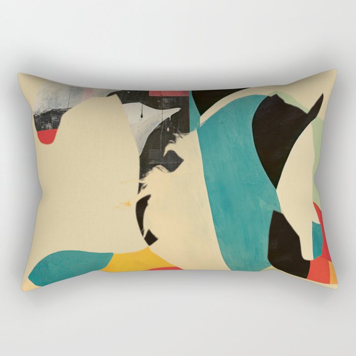 Colorful Abstract Horses 1 Rectangular Pillow Gallery Image 2