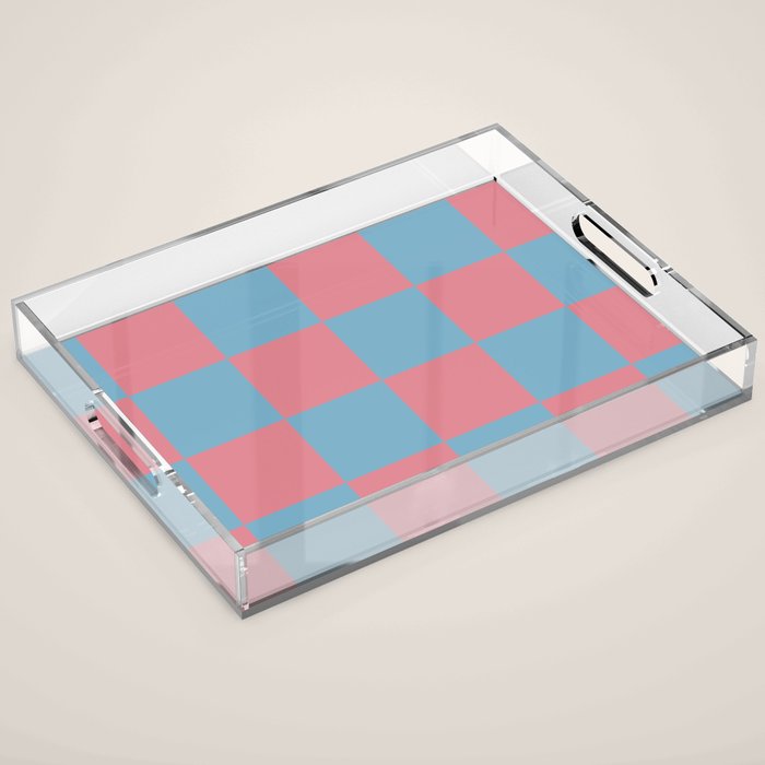 Cool Eclectic Revival Checks Acrylic Tray Gallery Image 1