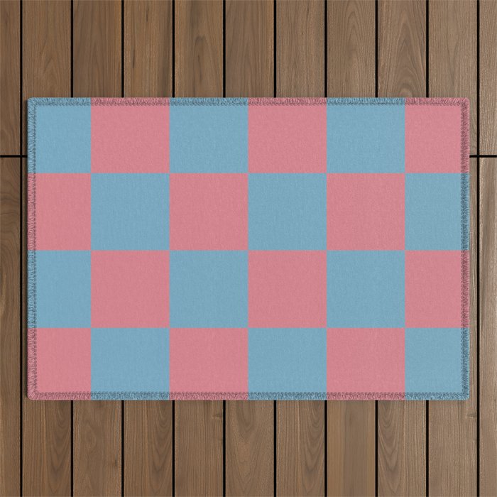 Cool Eclectic Revival Checks Outdoor Rug Gallery Image 1