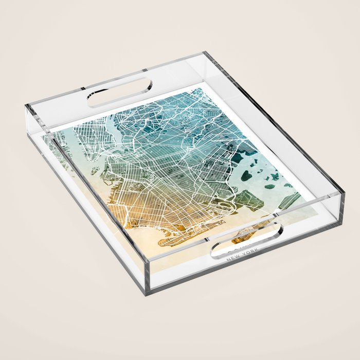 Brooklyn New York City Street Map Acrylic Tray Gallery Image 1