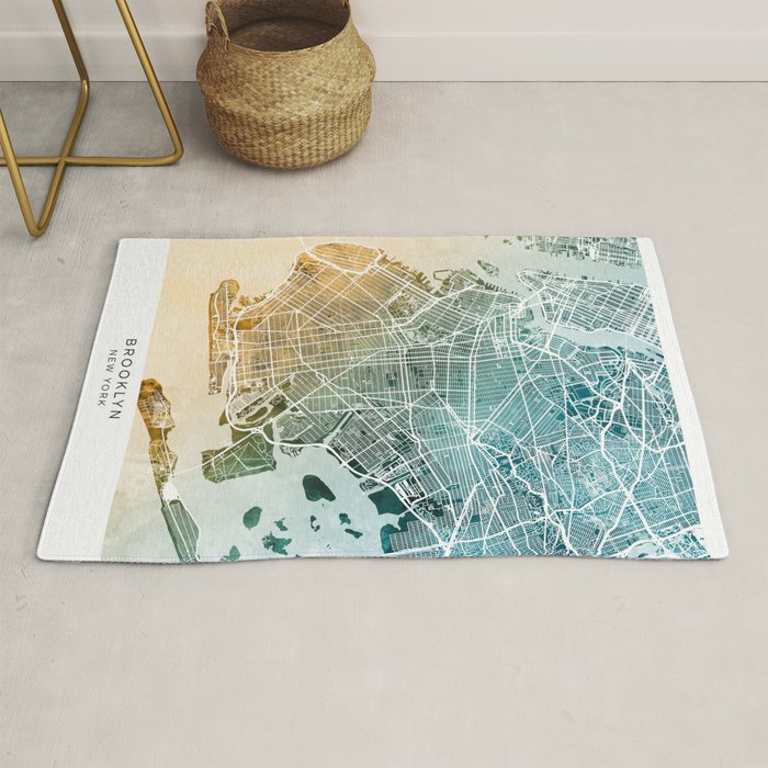 Brooklyn New York City Street Map Rug Gallery Image 1