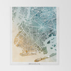 Brooklyn New York City Street Map Throw Blanket Gallery Image 2