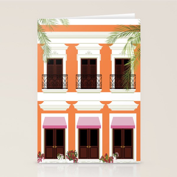 Puerto Rico Orange House Stationery Card Gallery Image 2