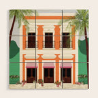 Puerto Rico Orange House Wood Wall Art Gallery Image 1