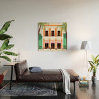 Puerto Rico Orange House Wood Wall Art Gallery Image 2