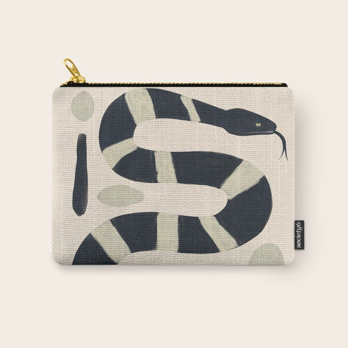 Black and White Snake Carry All Pouch Gallery Image 1