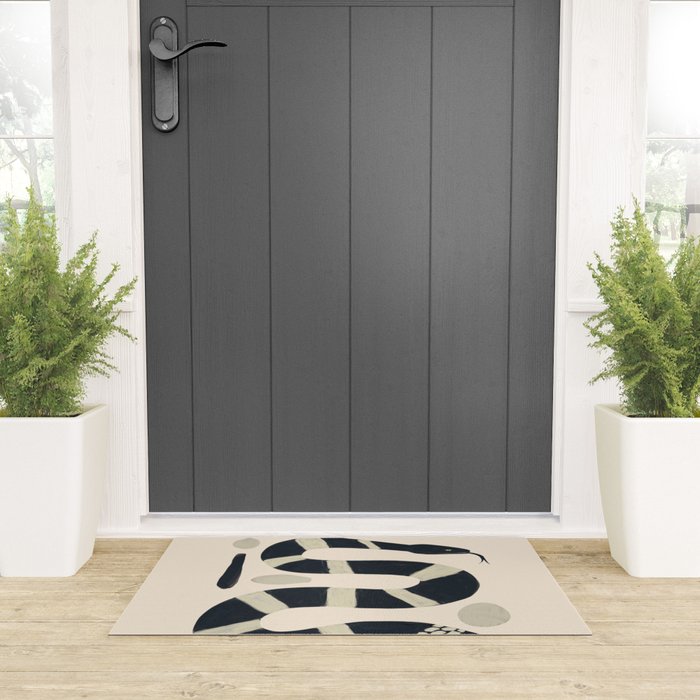 Black and White Snake Welcome Mat Gallery Image 3