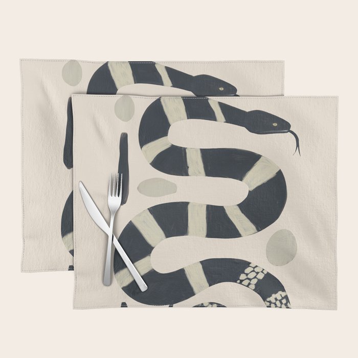 Black and White Snake Placemat Gallery Image 1