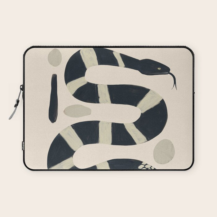Black and White Snake Laptop Sleeve Gallery Image 1