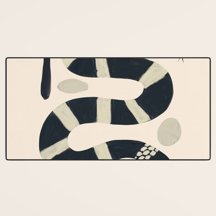 Black and White Snake Desk Mat Gallery Image 3