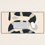 Black and White Snake Desk Mat Gallery Image 1