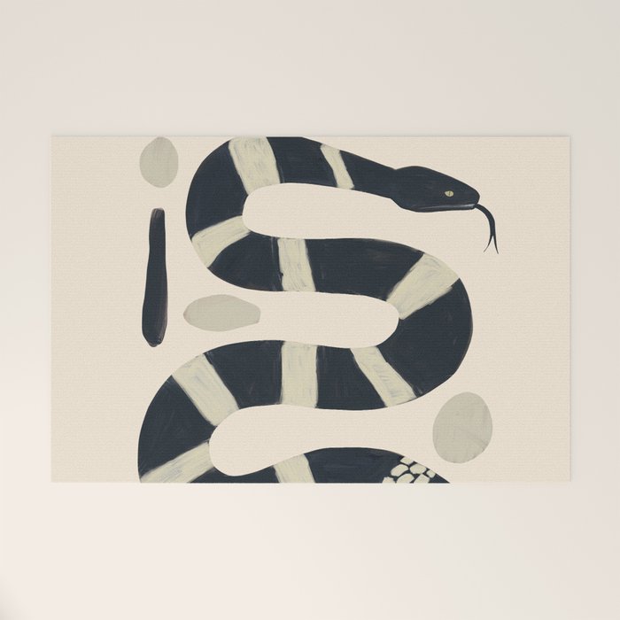 Black and White Snake Welcome Mat Gallery Image 1