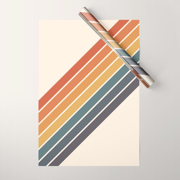 Arida -  70s Summer Style Retro Stripes Wrapping Paper Gallery Image 1
