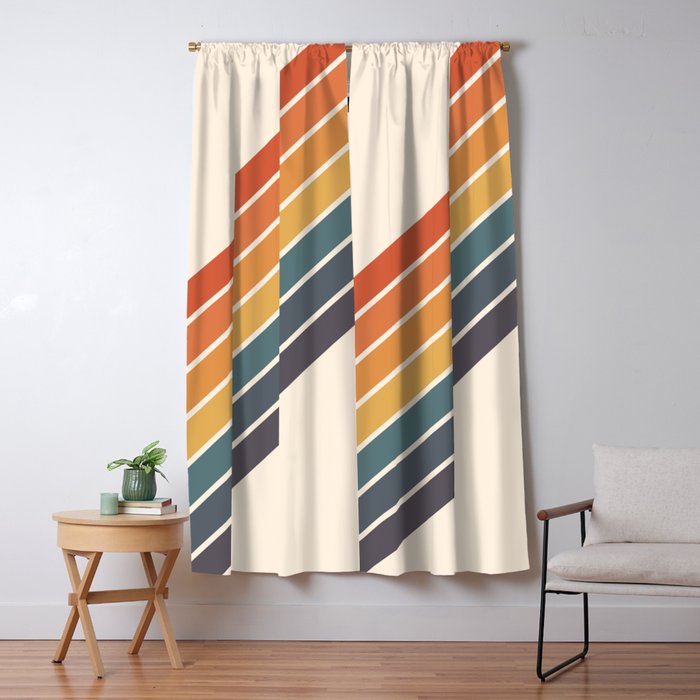 Arida -  70s Summer Style Retro Stripes Window Curtain Gallery Image 5