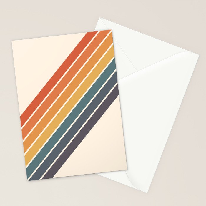 Arida -  70s Summer Style Retro Stripes Stationery Card Gallery Image 2