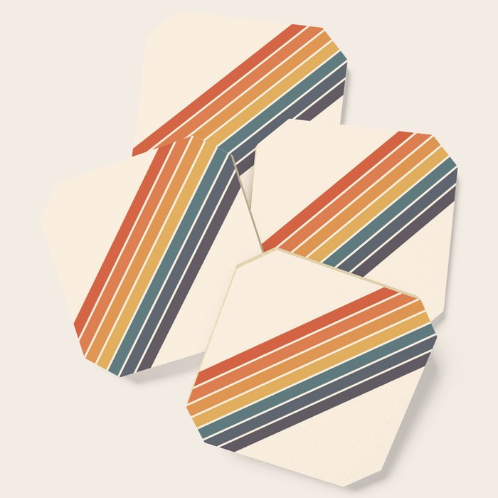 Arida -  70s Summer Style Retro Stripes Coaster Gallery Image 1