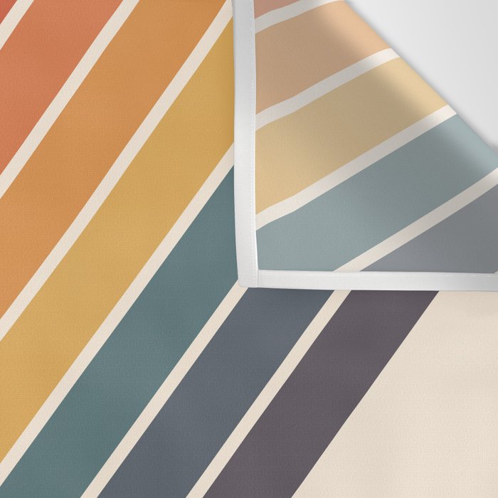 Arida -  70s Summer Style Retro Stripes Wall Tapestry Gallery Image 3