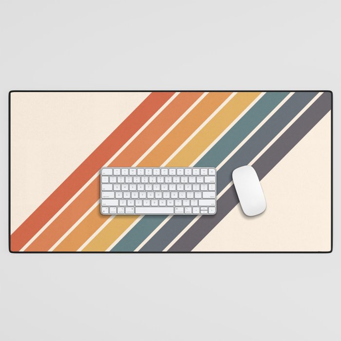 Arida -  70s Summer Style Retro Stripes Desk Mat Gallery Image 1