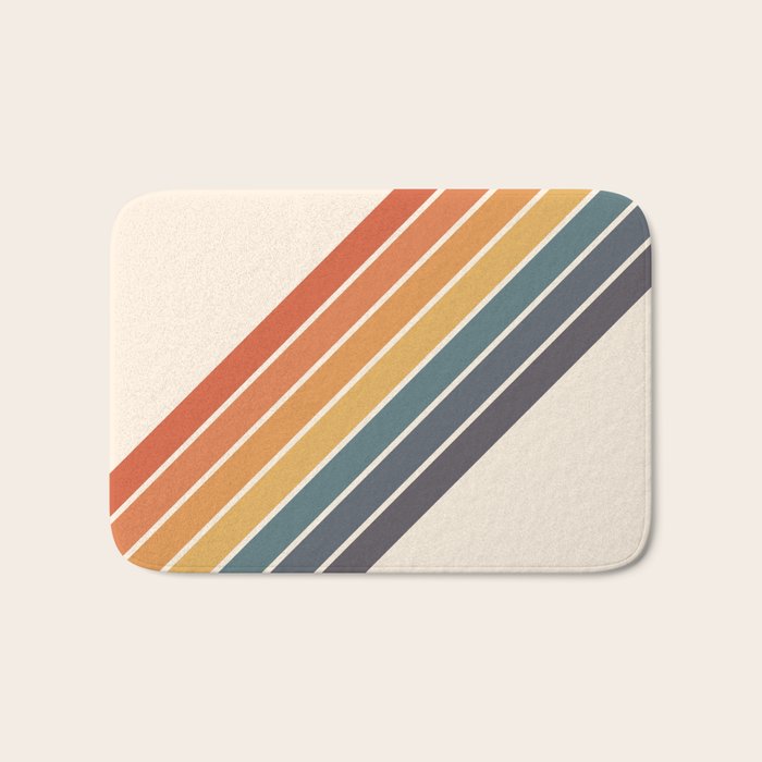 Arida -  70s Summer Style Retro Stripes Bath Mat Gallery Image 1