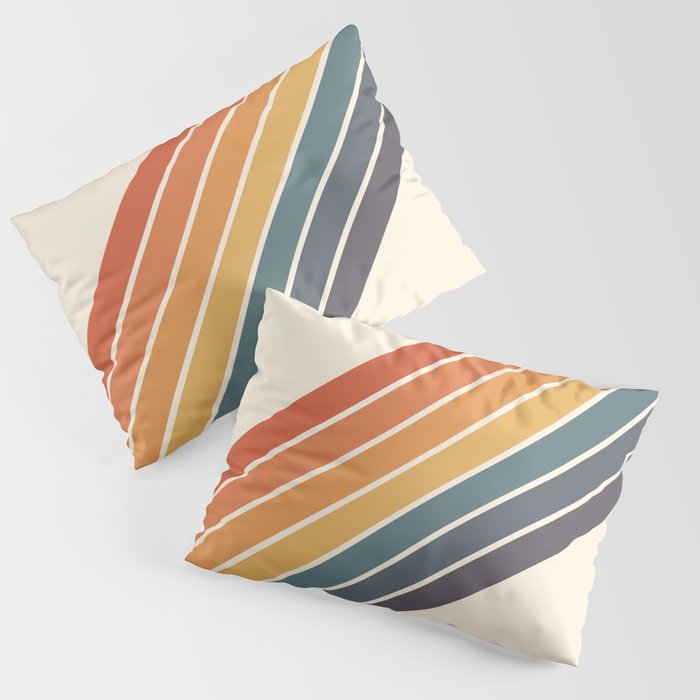 Arida -  70s Summer Style Retro Stripes Pillow Sham Gallery Image 1