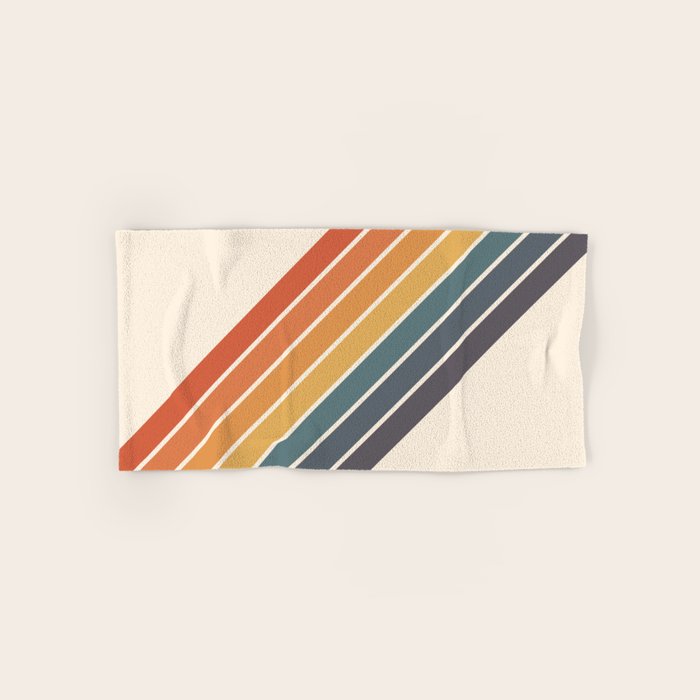 Arida -  70s Summer Style Retro Stripes Bath Towel Gallery Image 1