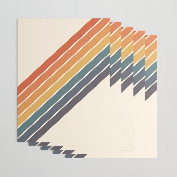 Arida -  70s Summer Style Retro Stripes Wrapping Paper Gallery Image 3