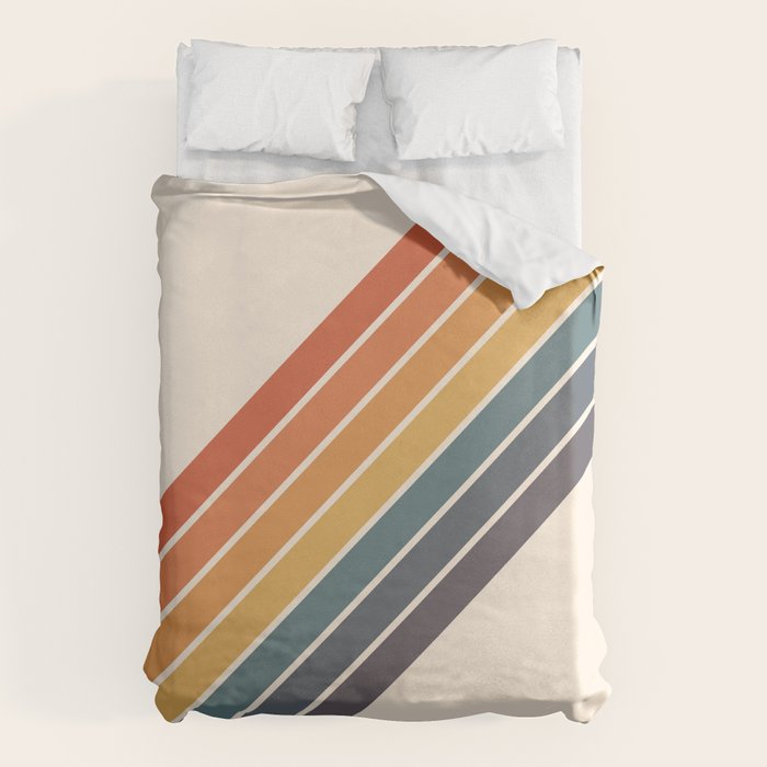Arida -  70s Summer Style Retro Stripes Duvet Cover Gallery Image 6