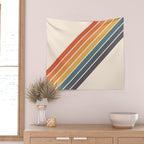 Arida -  70s Summer Style Retro Stripes Wall Tapestry Gallery Image 2