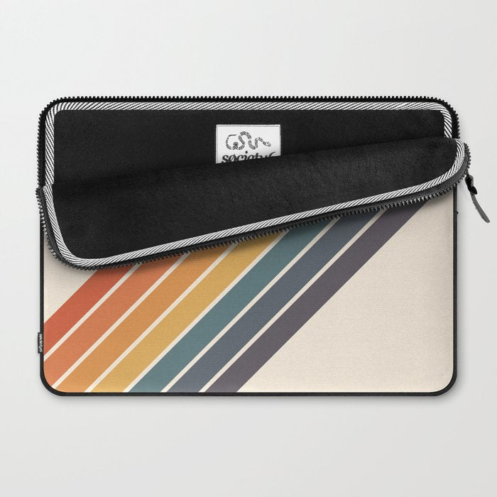 Arida -  70s Summer Style Retro Stripes Laptop Sleeve Gallery Image 2