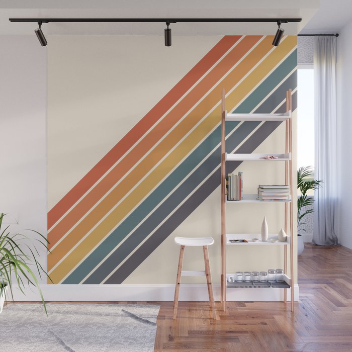 Arida -  70s Summer Style Retro Stripes Wall Mural Gallery Image 1